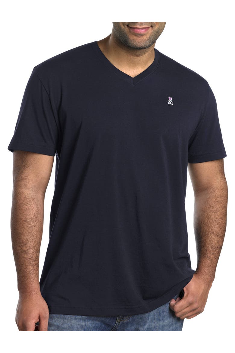 Logo V-Neck T-Shirt, Main, color, NEW NAVY
