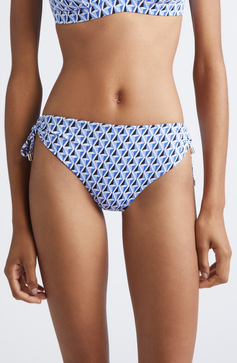 Max Mara Sibilla Ruched Bikini Bottoms, Main, color, Cornflower Blue