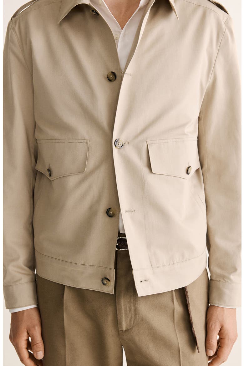 Cotton & Silk Jacket, Alternate, color, BEIGE