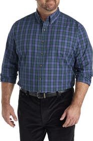 Harbor Bay by DXL Big & Tall Easy-Care Small Plaid Sport Shirt V2