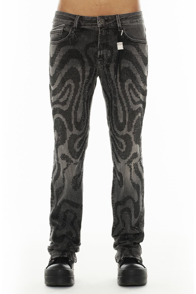 Rebel Embellished Straight Leg Jeans, Main, color, SWIRL