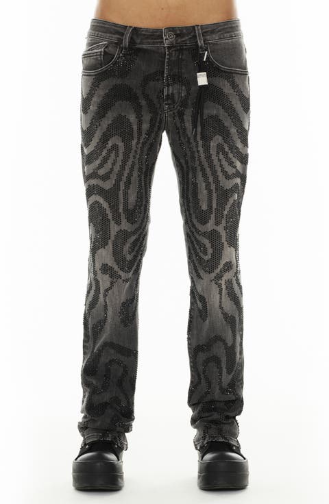 Rebel Embellished Straight Leg Jeans (Swirl) (Regular & Big)