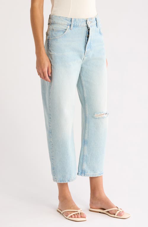 Free People Deep Trance Low Rise Barrel Leg Jeans In Blue