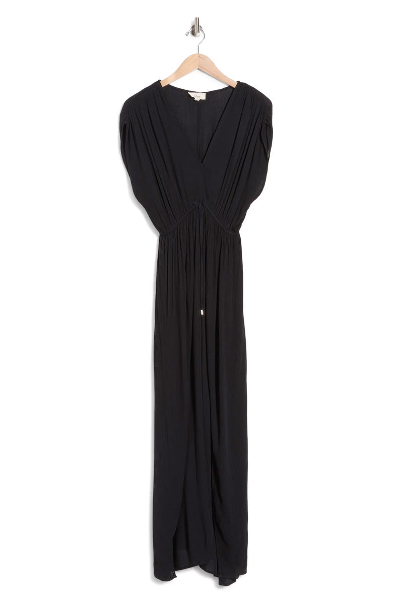 Elan Gauze Cover-Up Maxi Dress, Alternate, color, Black