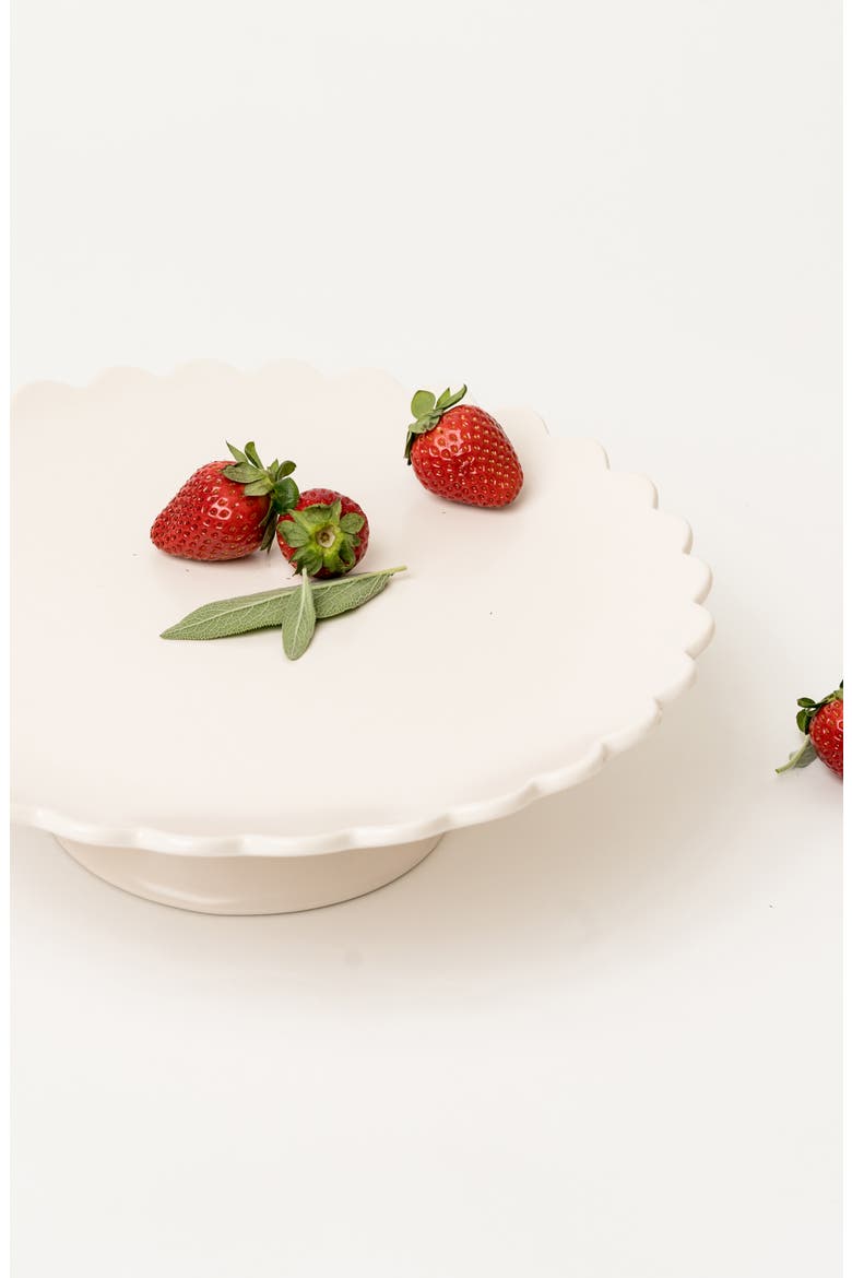 13-Inch Petal Cake Stand, Alternate, color, IVORY