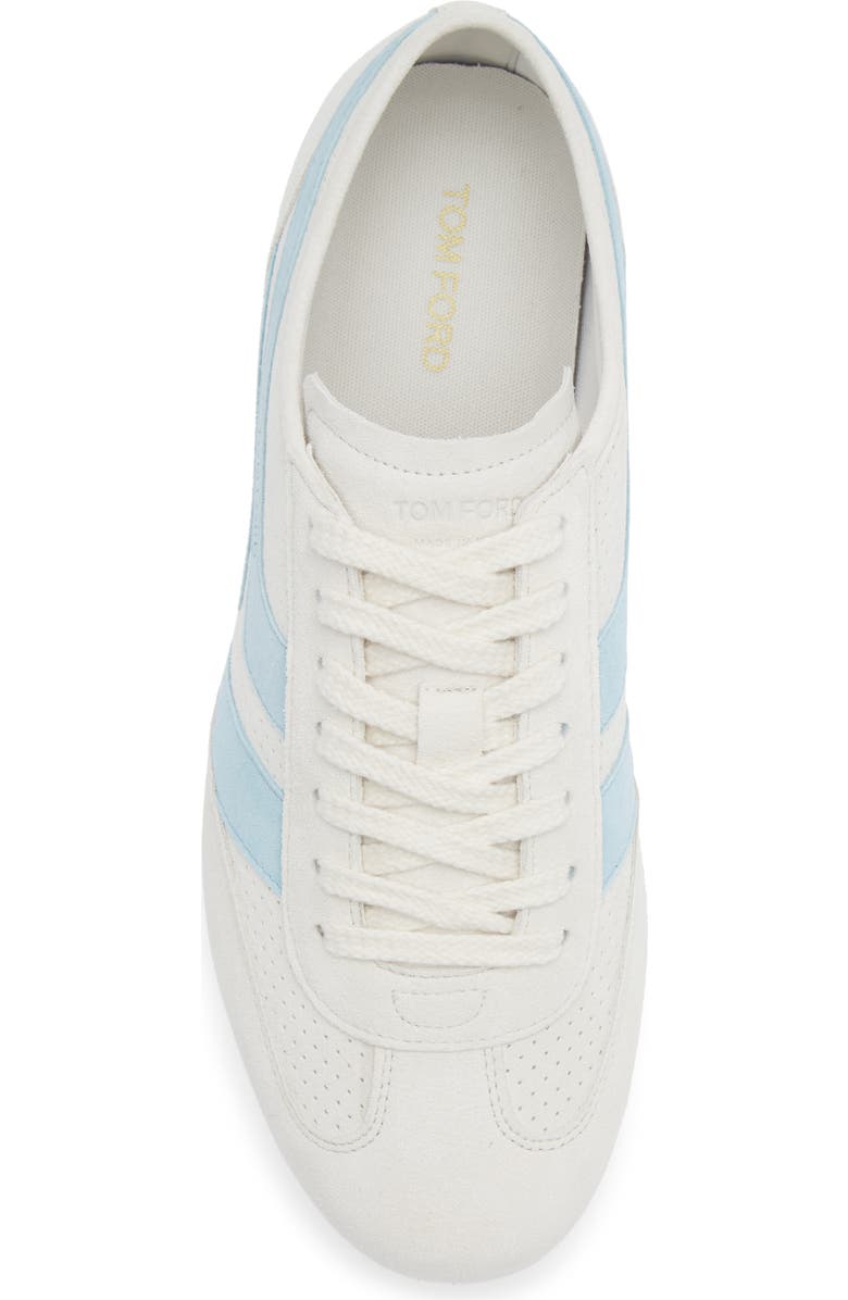 TOM FORD Brook Perforated Sneaker, Alternate, color, Cream/ Light Blue/ White