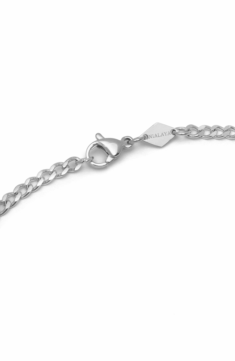 Nialaya Cuban Link Chain Necklace, Alternate, color, Silver