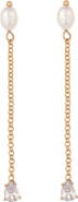 Ettika Delicate Faux Pearl & Crystal Drop Earrings