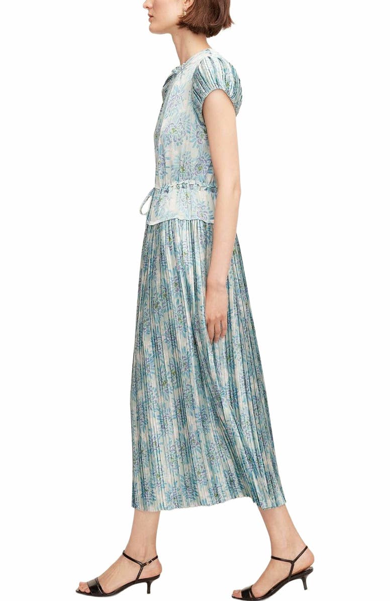 Rebecca Taylor Astera Fleur Pleated Puffed Sleeve Dress, Alternate, color,