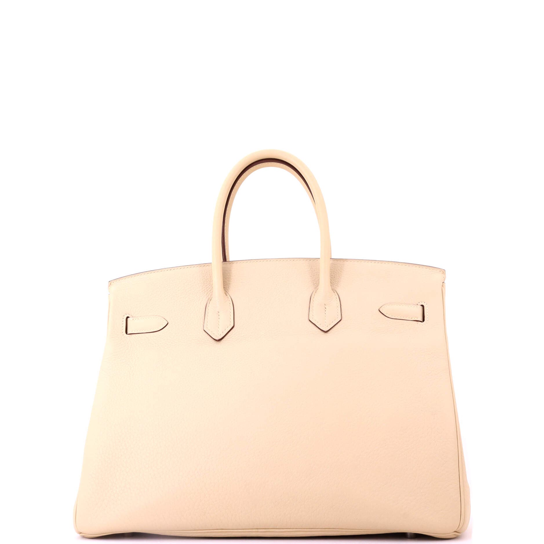 Pre-Owned Hermes Birkin Handbag Light Clemence with Palladium Hardware 35, Alternate, color, Parchemin