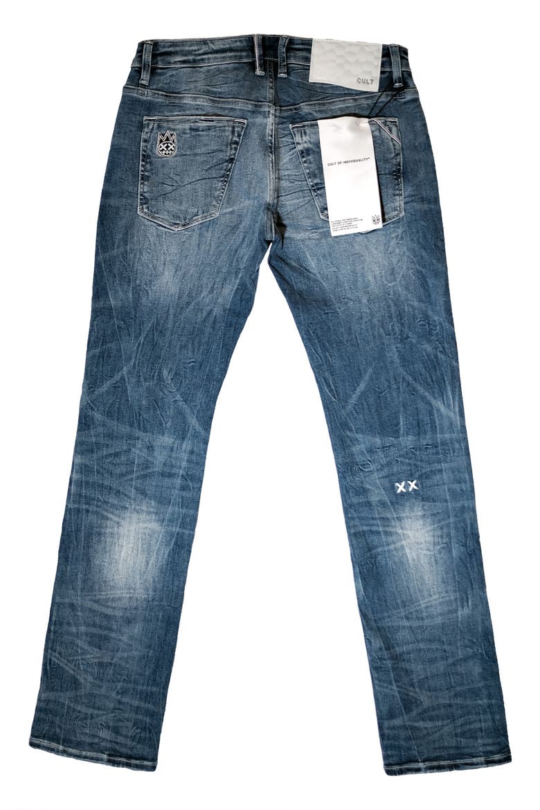 Rebel Distressed Straight Leg Jeans, Alternate, color, TIGER
