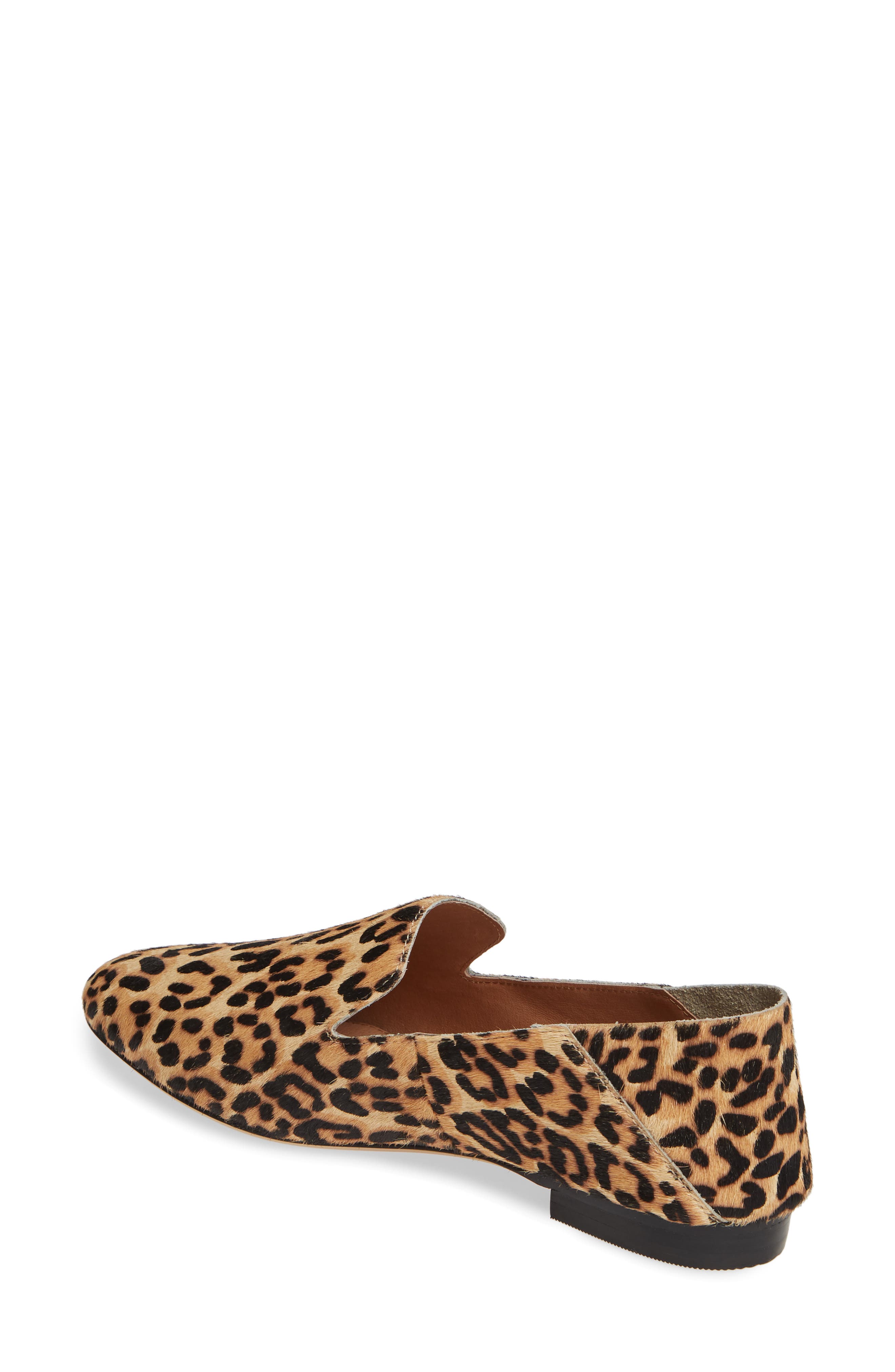 Halogen Sabrina Collapsible Back Genuine Calf Hair Flat, Alternate, color, LEOPARD PRINTED HAIRCALF