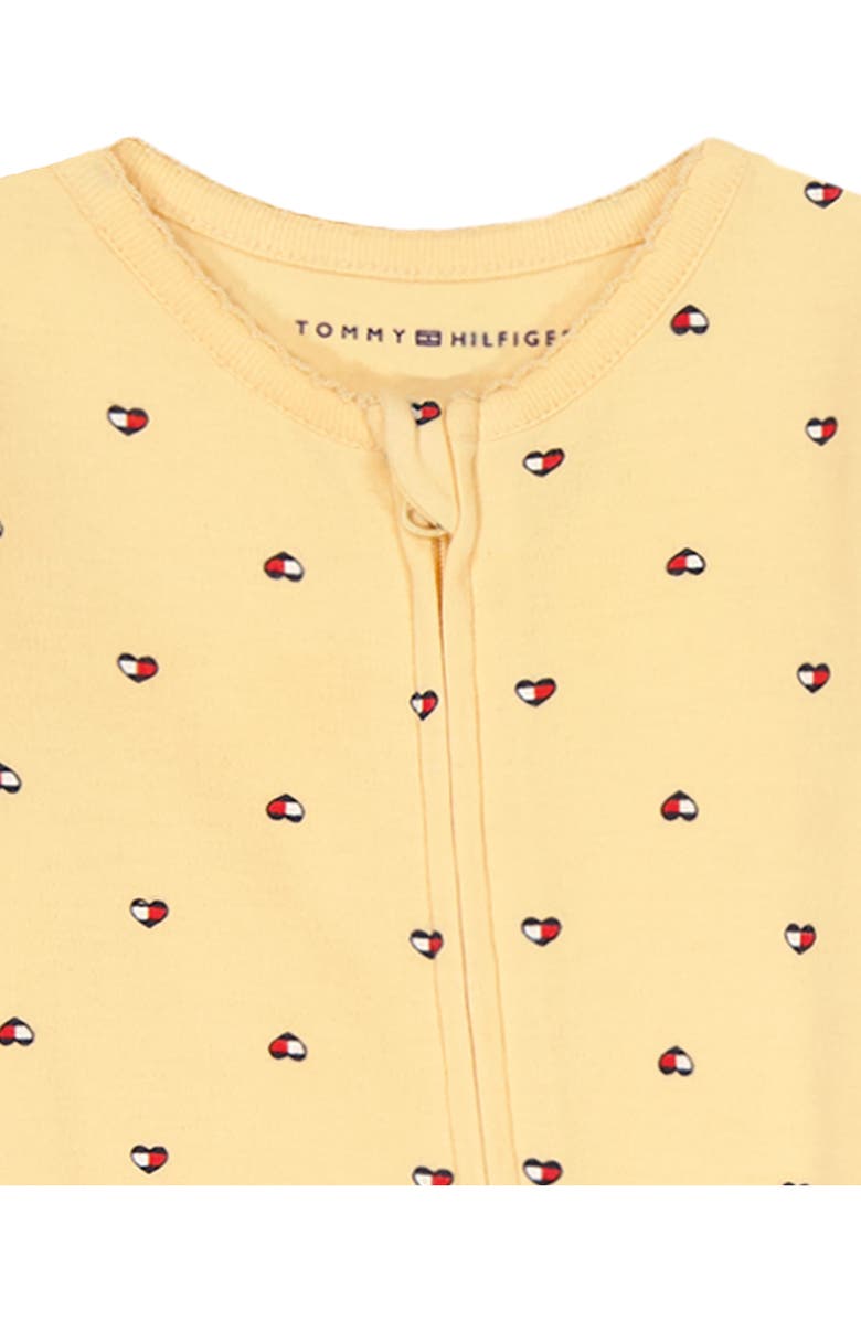 Tommy Hilfiger Heart Footie, Alternate, color, Gold