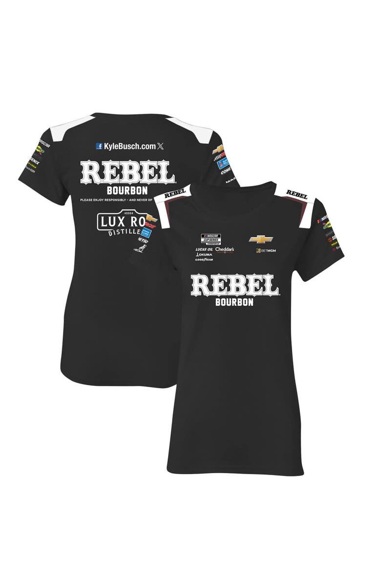 NASCAR Women's Richard Childress Racing Team Collection Black Kyle Busch Rebel Bourbon Uniform T-Shirt, Main, color, Black