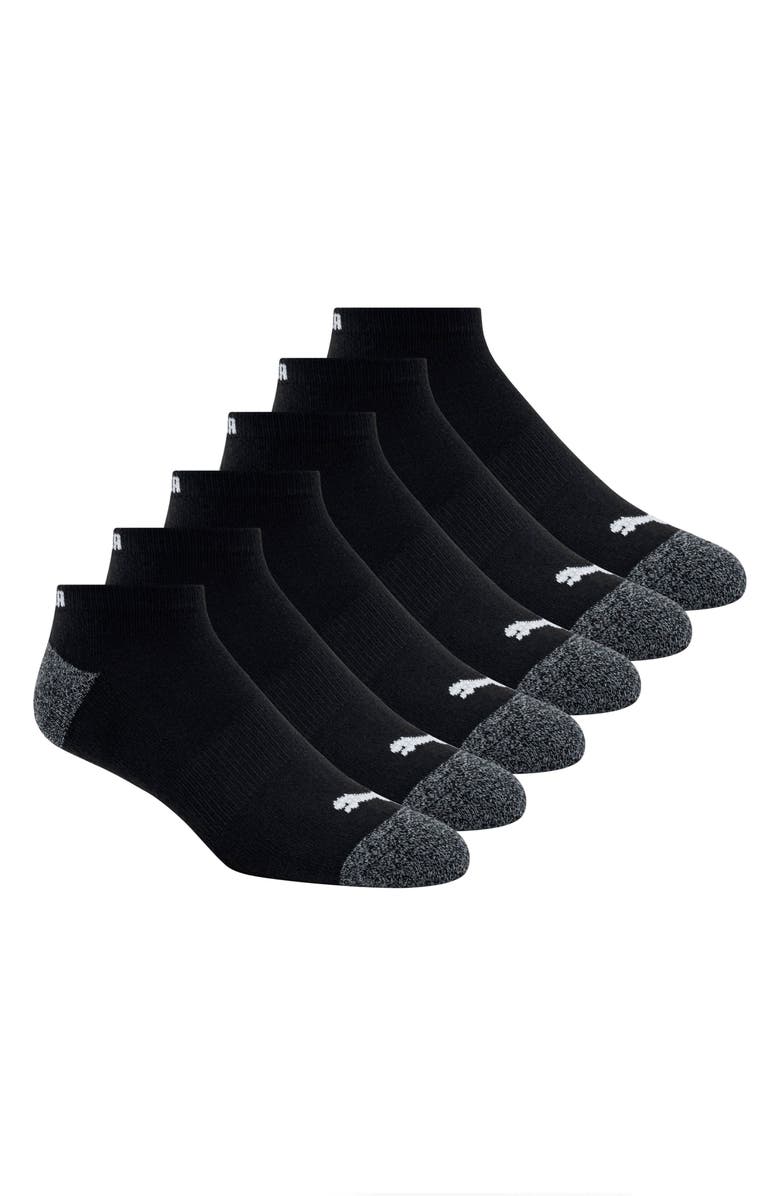 PUMA 6-Pack Terry Low Cut Length Socks, Alternate, color, Black