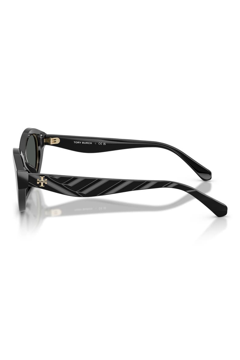 52mm Irregular Sunglasses, Alternate, color, BLACK / DARK GREY