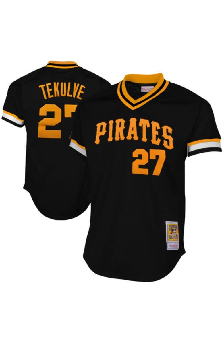 Mitchell & Ness Pittsburgh Pirates Kent Tekulve 1982 Cooperstown Collection Authentic Practice Jersey - Black, Main, color, 