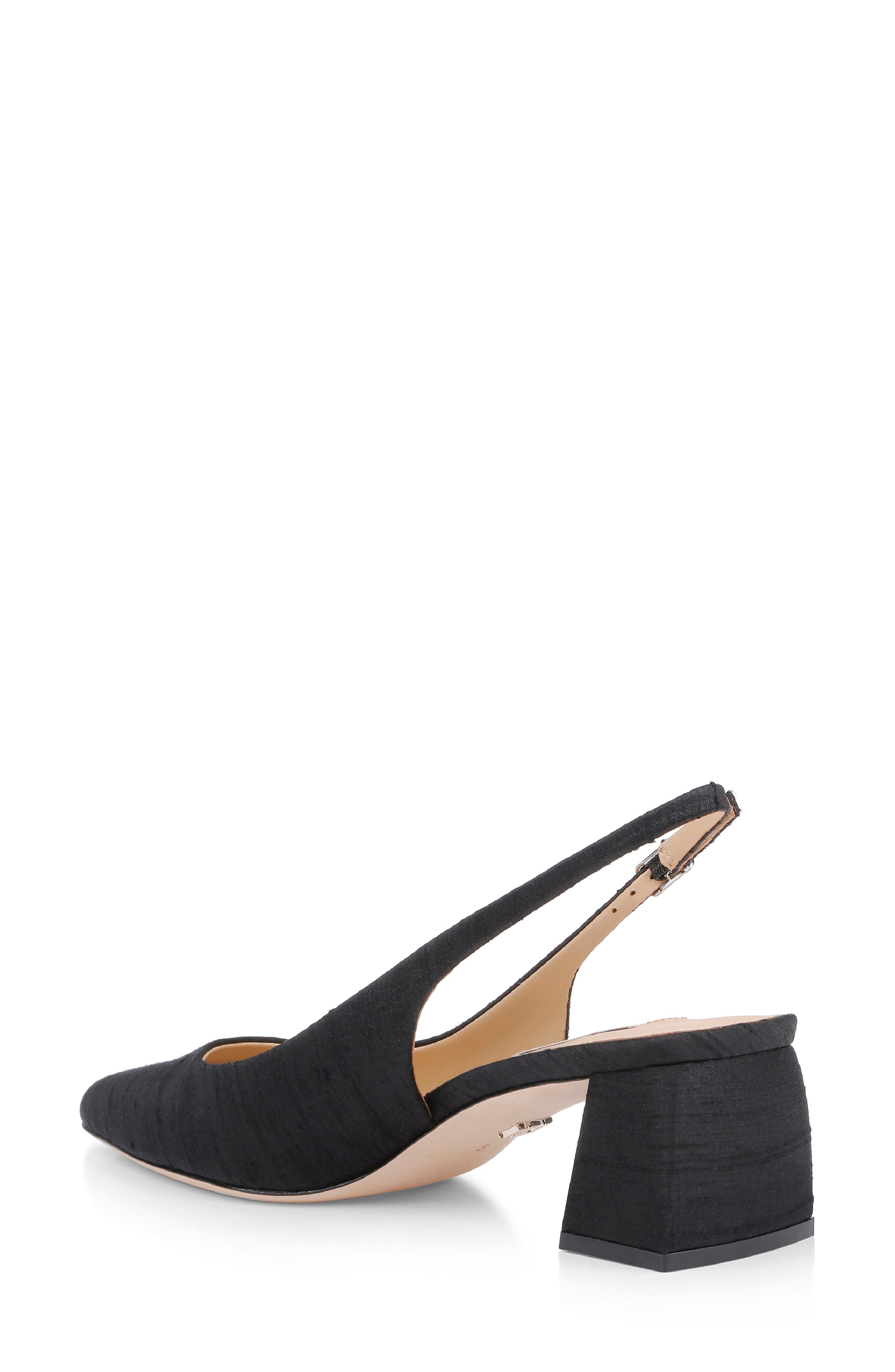 BADGLEY MISCHKA Oaklee Block Heel Slingback Pump, Alternate, color, Black Silk