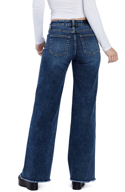 Hint Of Blu Drawstring Wide Leg Jeans In Boho Blue