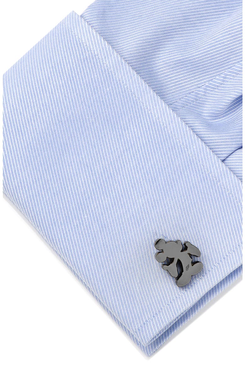 Mickey Mouse Silhouette Cuff Links, Alternate, color, BLACK