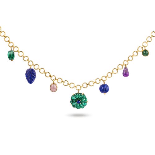 Turquoise Mountain Esme Charm Necklace In Gold