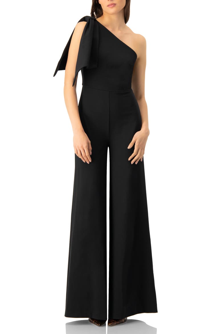 One-Shoulder Wide-Leg Jumpsuit, Main, color, Black