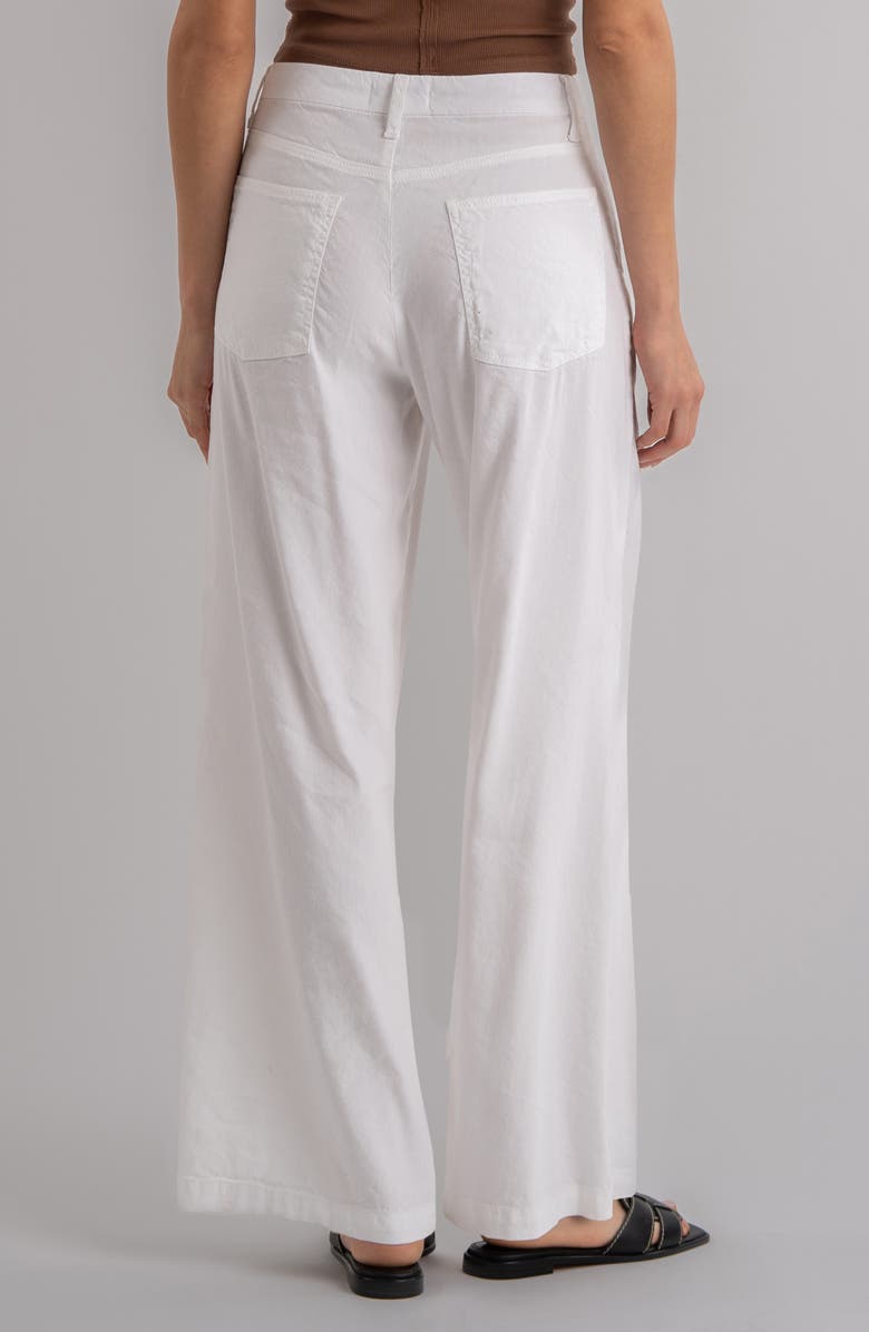 KUT from the Kloth Meg High Waist Linen Blend Wide Leg Pants, Alternate, color, White