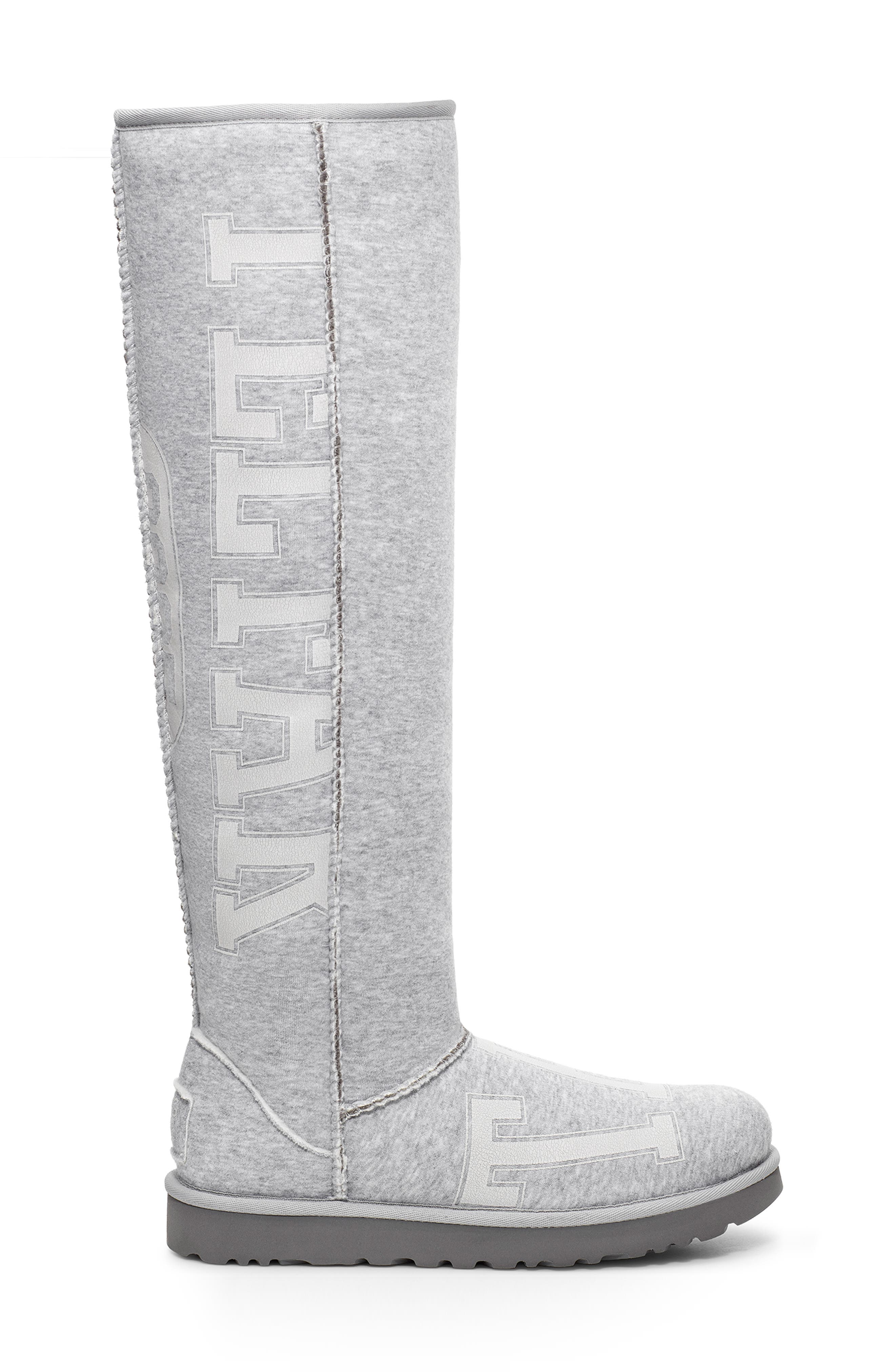 x TELFAR Tall Fleece Boot, Alternate, color, HEATHER GREY