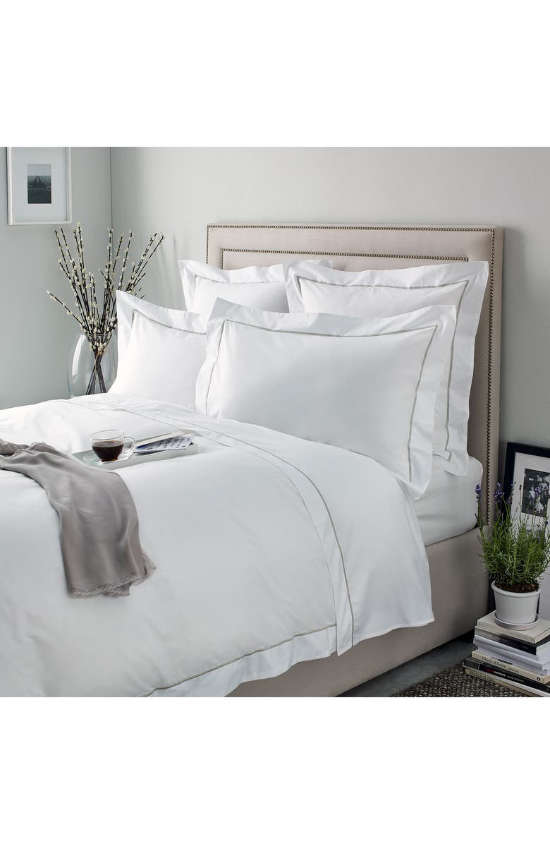 The White Company Luxury Savoy 400 Thread Count Flat Sheet, Alternate, color,