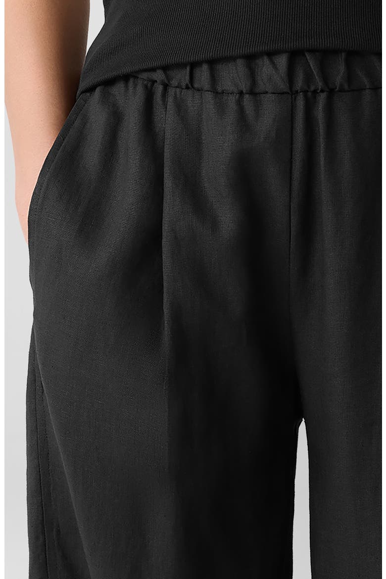 Organic Linen Ankle Lantern Pants, Alternate, color, BLACK