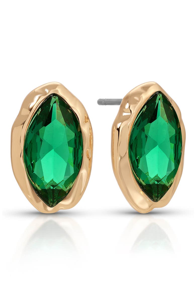 Crystal Luxe Mini Stud Earrings, Main, color, GREEN
