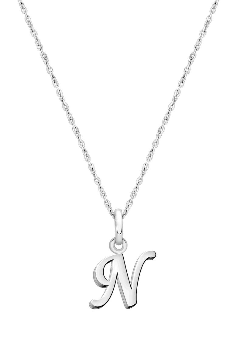 Tiny Blessings Sterling Silver Initial 12-14" Necklace, Main, color, Silver - N