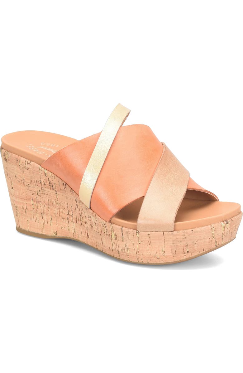 Kork-Ease<sup>®</sup> Addie Platform Wedge Slide Sandal, Main, color, Orange Combo