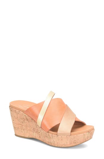 Kork-ease ® Addie Platform Wedge Slide Sandal In Orange