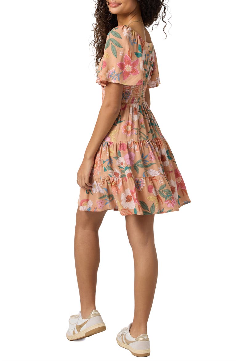 Layken Camella Floral Tiered Minidress, Alternate, color, CORK
