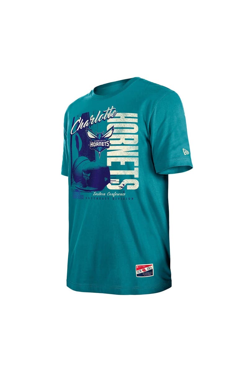 New Era Men's New Era  Teal Charlotte Hornets Distressed Throwback Vintage Color Pack T-Shirt, Alternate, color, Teal