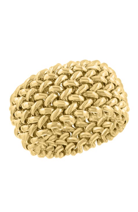 14K Yellow Gold Golden Texture Statement Ring
