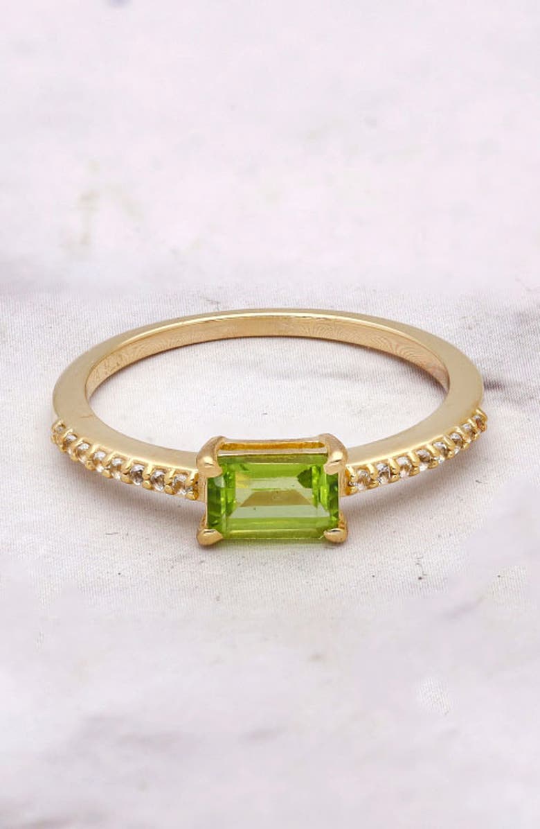 YS GEMS Peridot & White Topaz Ring, Alternate, color, Green