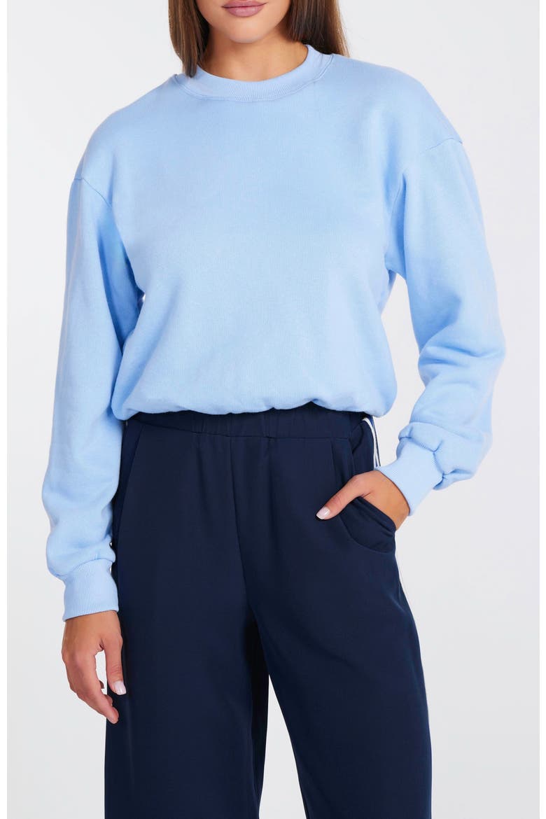 Cozy Bubble Hem Sweatshirt, Main, color, Sea