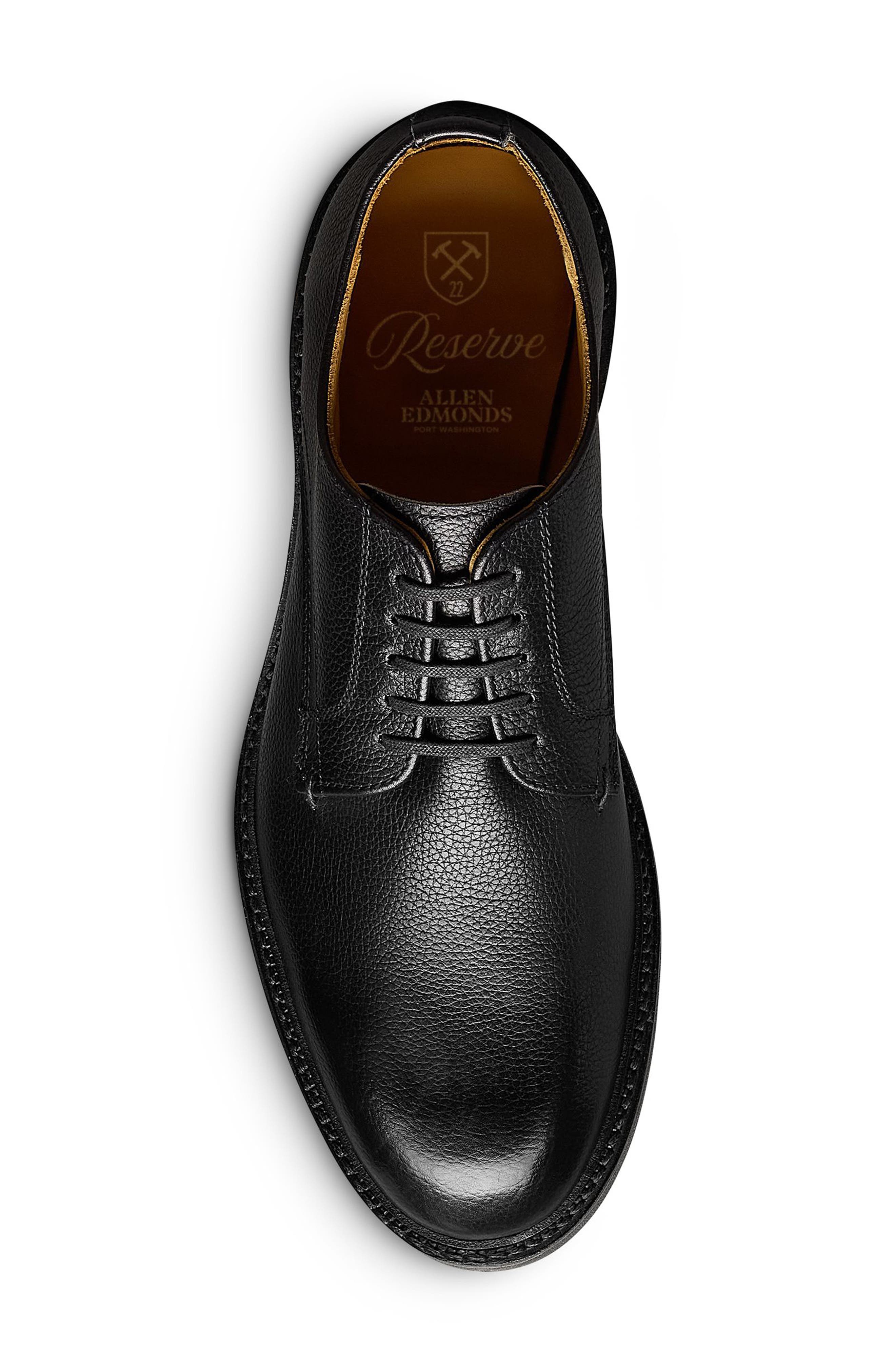 Allen Edmonds Noah Lugged Plain Toe Derby, Alternate, color, Black