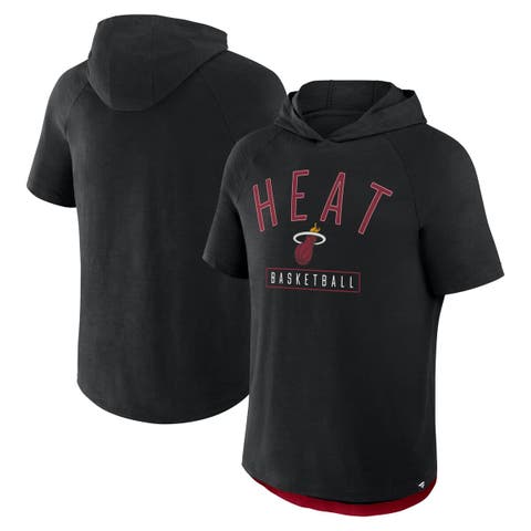 Men's Fanatics Black Miami Heat Pass Legend Raglan Hoodie T-Shirt