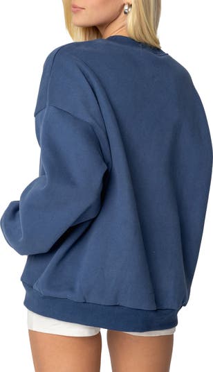 Manchester Embroidered Oversize Graphic Sweatshirt
