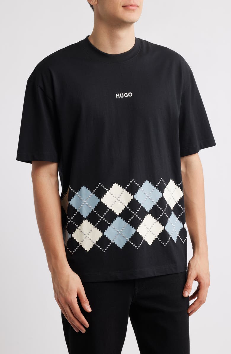 HUGO Dulapo Argile Cotton T-Shirt, Main, color, Black