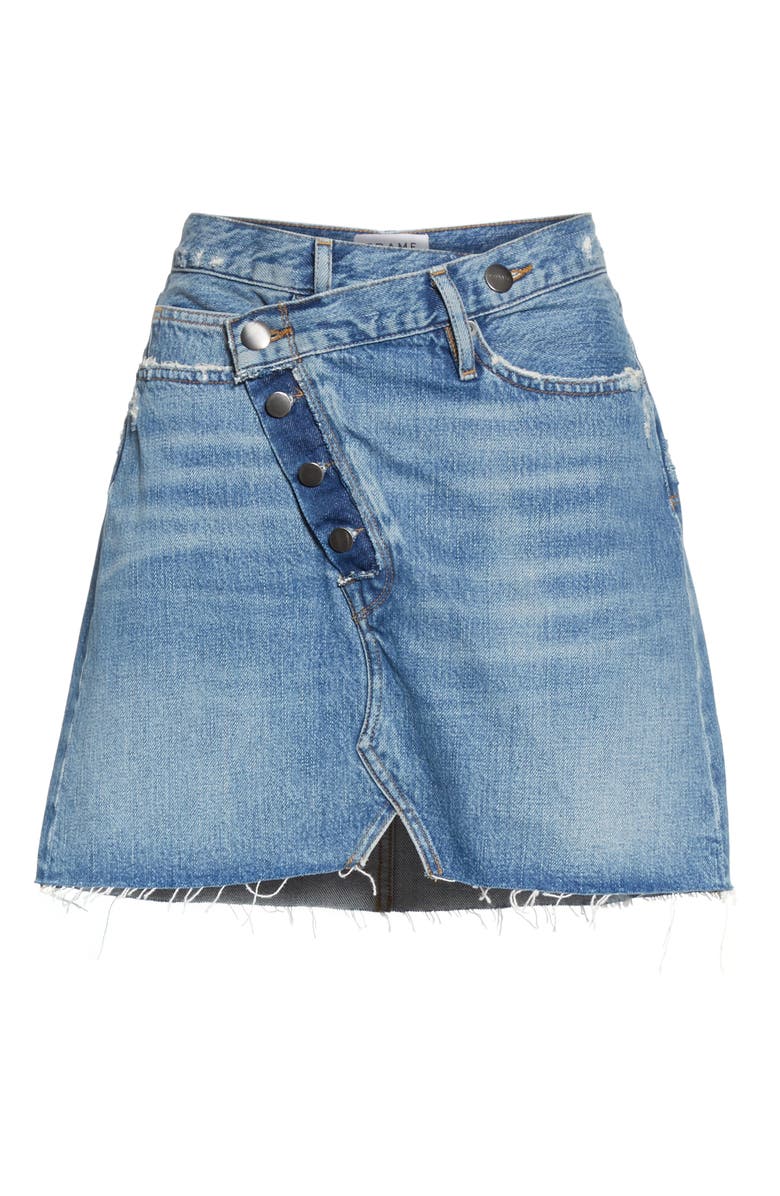 FRAME Overlap Waist Denim Miniskirt, Alternate, color, 