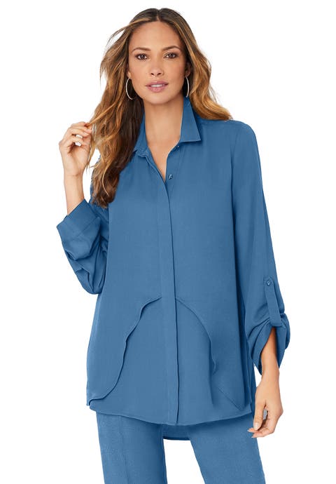 Georgette Overlay Big Shirt (Plus)