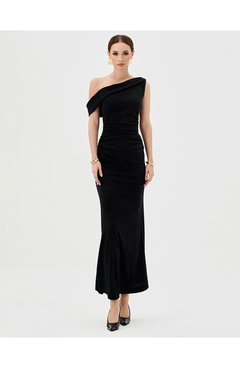 Bariano Thaliah Drape Off Shoulder Maxi, Alternate, color, Black