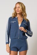 Central Park West Raya Mixed Stitch Zip Cardi