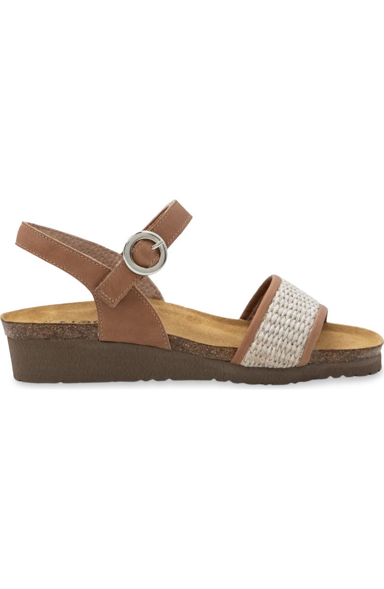 Naot Cecile Wedge Sandal, Alternate, color, Latte Brown Leather/Sand