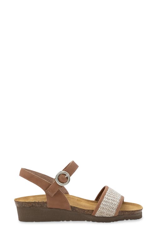 Naot Cecile Wedge Sandal In Latte Brown Leather/sand