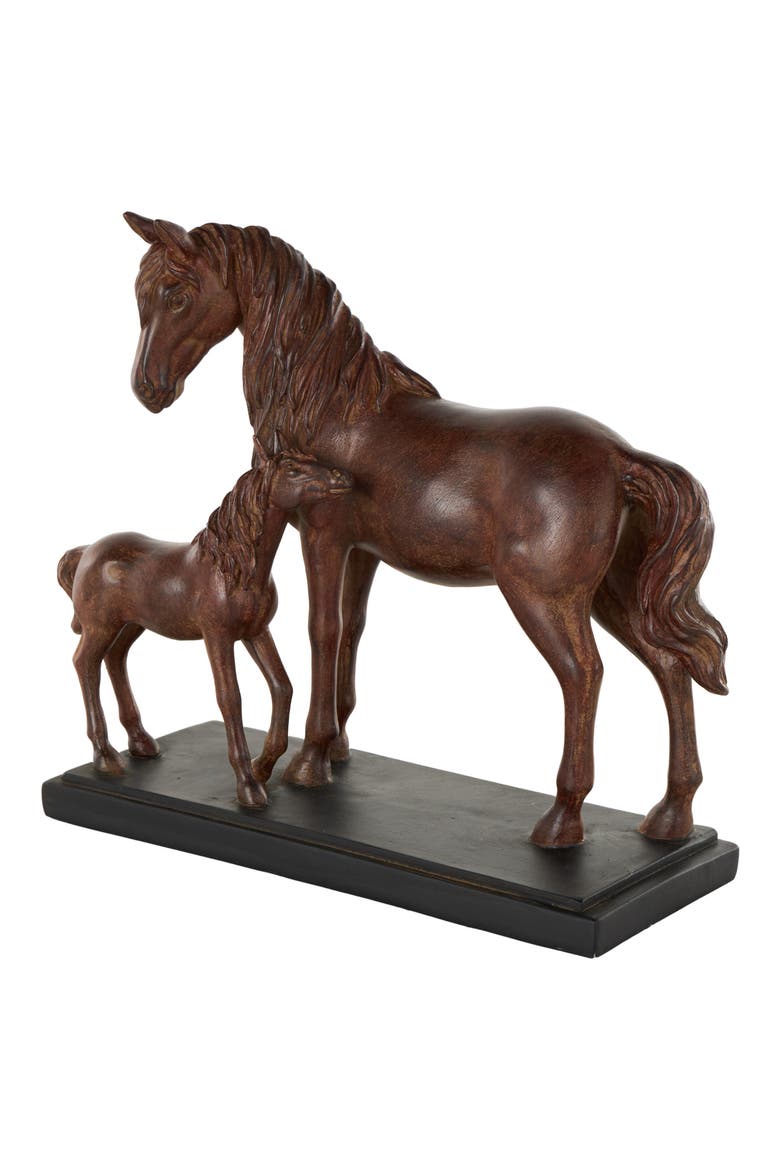 Horse and Foal Sculpture, Alternate, color, BROWN MULTI